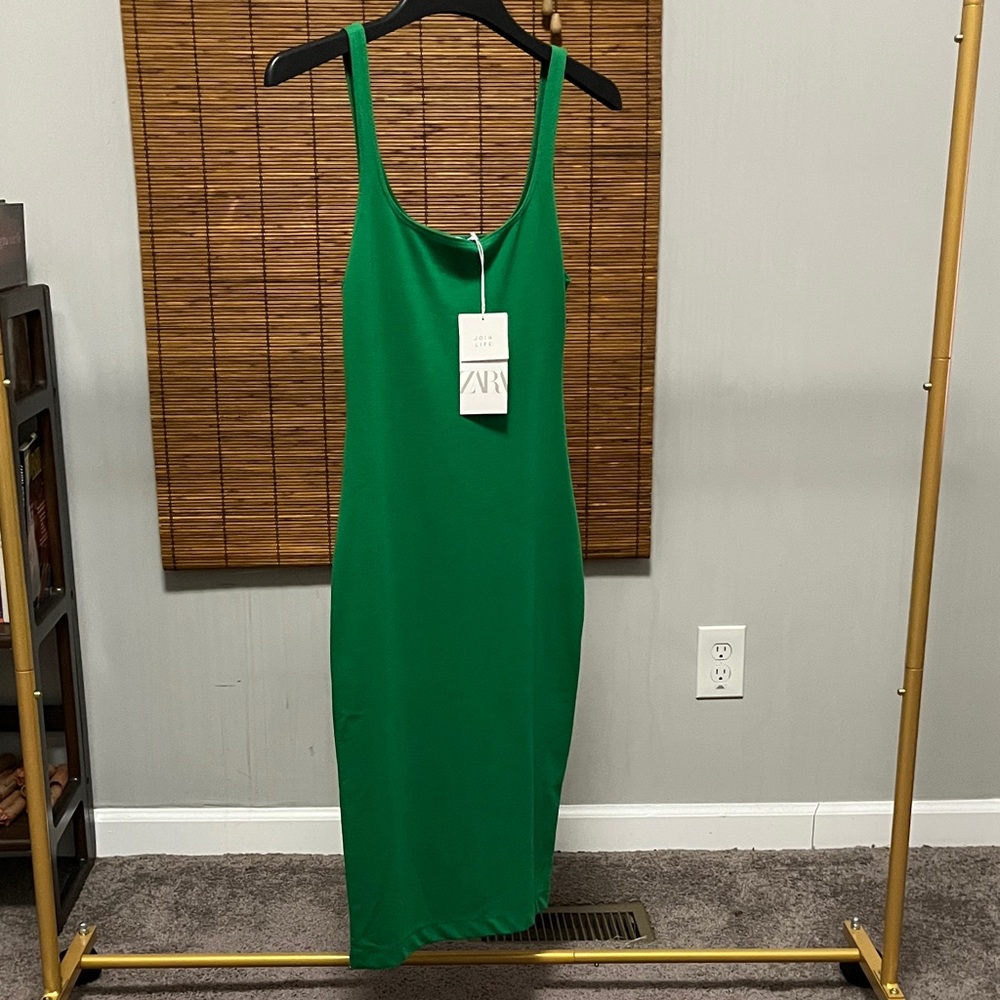 Zara Vibrant Green Midi Dress